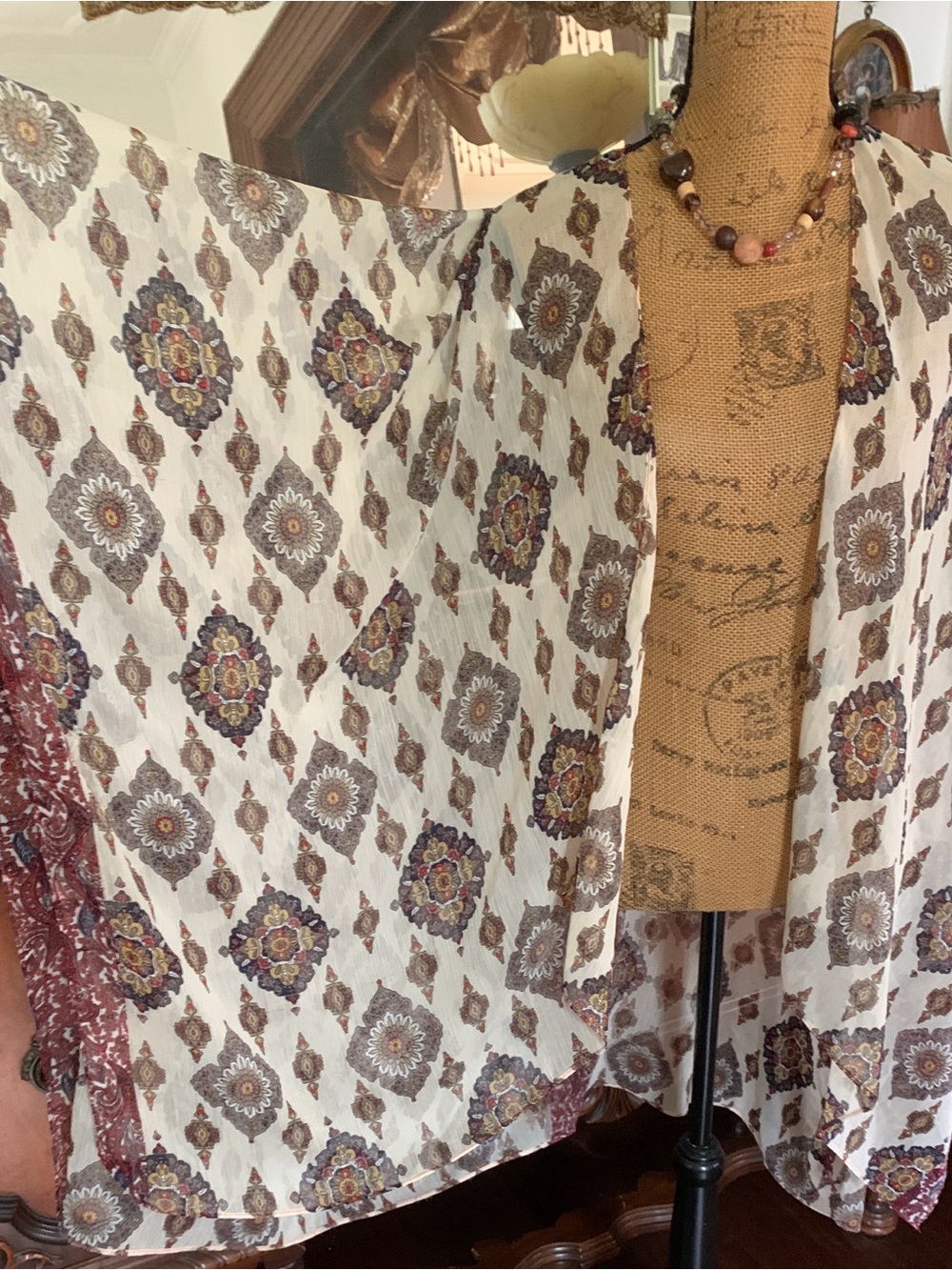 Vintage Boho Exotic Moroccan-inspired Cover-up Kimono Cardigan Blouse